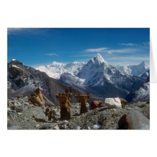 Sherpanis die klimladingen vervoert