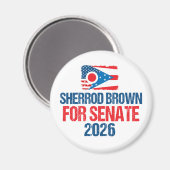 Sherrod Brown for Senate 2026 Election Ohio Flag Magneet (Voorkant / Achterkant)
