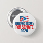 Sherrod Brown for Senate 2026 Election Ohio Flag Ronde Button 5,7 Cm (Voorkant /achterkant)