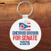 Sherrod Brown for Senate 2026 Election Ohio Flag Sleutelhanger (Achterkant)