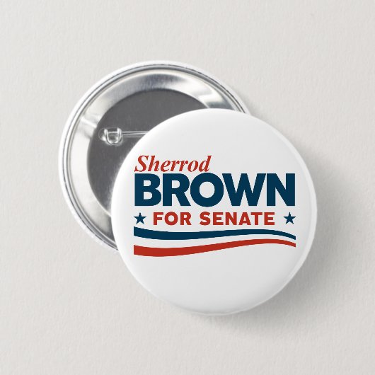 Sherrod Brown Ronde Button 5,7 Cm (Voorkant /achterkant)