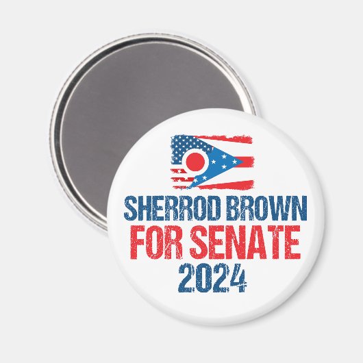 Sherrod Brown voor Senaat 2024 Verkiezing Ohio Vla Magneet (Voorkant / Achterkant)