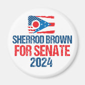 Sherrod Brown voor Senaat 2024 Verkiezing Ohio Vla Magneet (Voorkant)