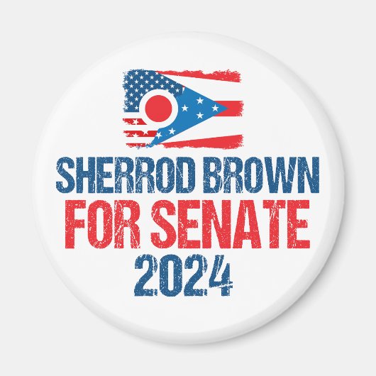 Sherrod Brown voor Senaat 2024 Verkiezing Ohio Vla Magneet (Voorkant)