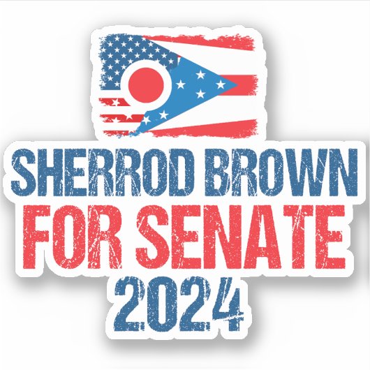 Sherrod Brown voor Senaat 2024 Verkiezing Ohio Vla Sticker (Voorkant)