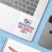 Sherrod Brown voor Senaat 2024 Verkiezing Ohio Vla Sticker (Laptop met iPhone)