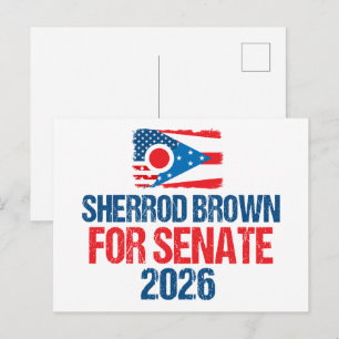 Sherrod Brown voor Senaat 2026 Verkiezing Ohio Vla Briefkaart