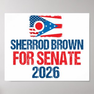 Sherrod Brown voor Senaat 2026 Verkiezing Ohio Vla Poster