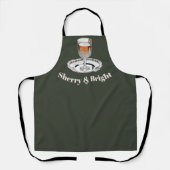 Sherry & Bright Christmas Drink Humorous Kitchen Schort (Voorkant)