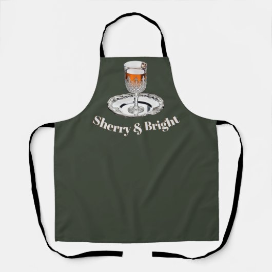 Sherry & Bright Christmas Drink Humorous Kitchen Schort (Voorkant)