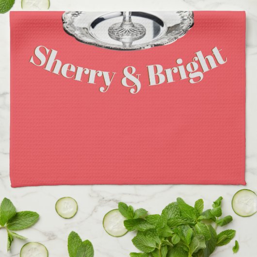 Sherry & Bright Drink Glass Grappig Rood Kerstfees Theedoek (Gevouwen)