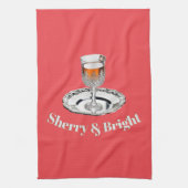 Sherry & Bright Drink Glass Grappig Rood Kerstfees Theedoek (Verticaal)
