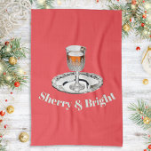 Sherry & Bright Drink Glass Grappig Rood Kerstfees Theedoek