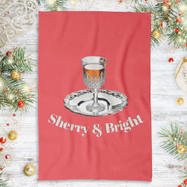 Sherry & Bright Drinkglas Grappig Rood Kerstmis Theedoek