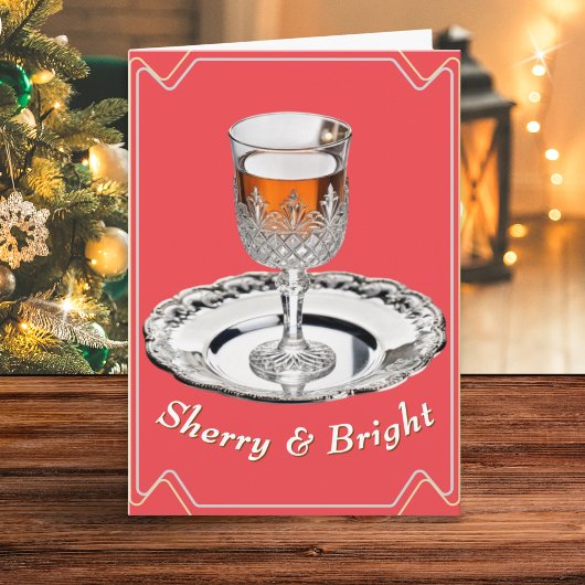 Sherry & Bright Feestelijke Humor Rode Kerst Feestdagen Kaart