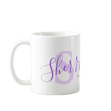 Sherry-naam betekent monogram S paarse tekst