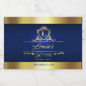 Sherryl's 50ste verjaardag marine goudmini sparkling wijnetiket (Enkel label)