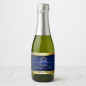 Sherryl's 50ste verjaardag marine goudmini sparkling wijnetiket (Voorkant)