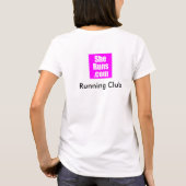 SheRuns.com Pink Square Running Club T-shirt (Achterkant)