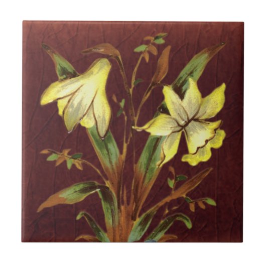 Sherwin & Cotton Barbotine Narcissus Repro #2 Tegeltje (Voorkant)
