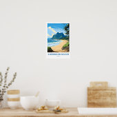 Sherwood Beach Hawaii Travel Print (Keuken)