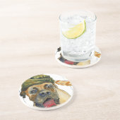 Sherwood Boxer Dog Zandsteen Onderzetter (Zijkant)