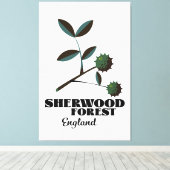 Sherwood Forest Engeland reisposter Canvas Afdruk (Insitu (Houten vloer))