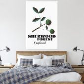 Sherwood Forest Engeland reisposter Canvas Afdruk (Insitu (Slaapkamer))