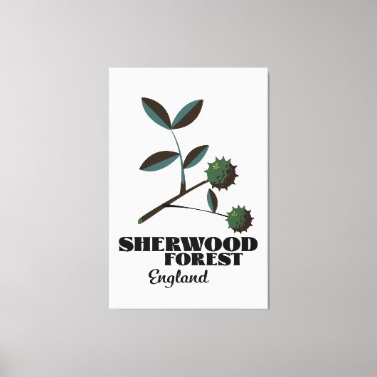 Sherwood Forest Engeland reisposter Canvas Afdruk (Voorkant)