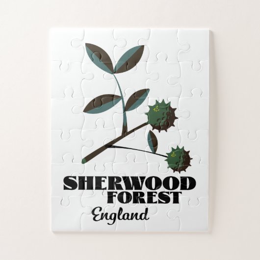 Sherwood Forest Engeland reisposter Legpuzzel (Verticaal)