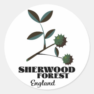 Sherwood Forest Engeland reisposter Ronde Sticker