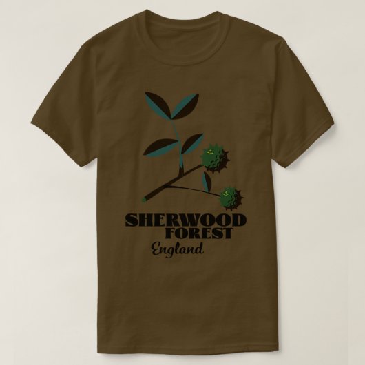 Sherwood Forest Engeland Reisposter T-shirt (Design voorkant)