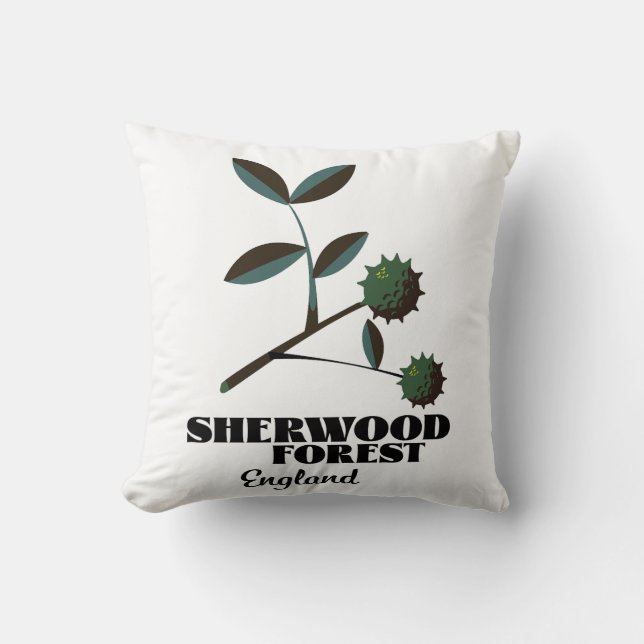 Sherwood Forest England reisposter Classic Roun Kussen (Voorkant)