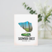 Sherwood Forest Nottinghamshire kaart (Staand voorkant)