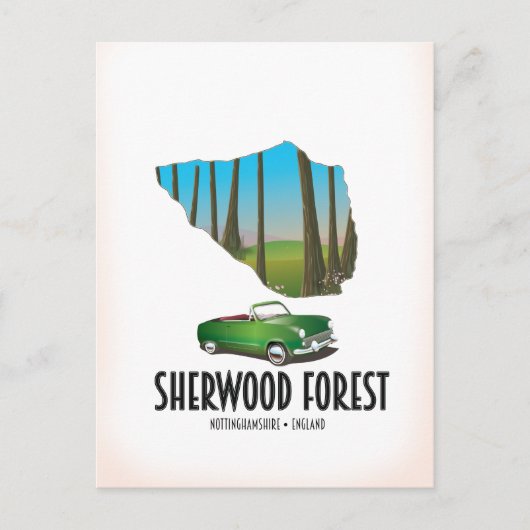 Sherwood Forest Nottinghamshire kaart (Voorkant)