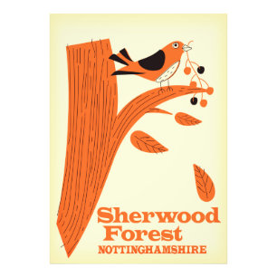 Sherwood Forest, Nottinghamshire-reisposter Foto Afdruk