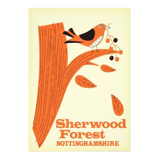 Sherwood Forest, Nottinghamshire-reisposter Foto Afdruk (Voorkant)