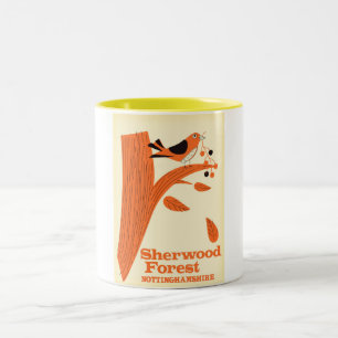 Sherwood Forest, reisposter Nottinghamshire Tweekleurige Koffiemok