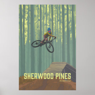 Sherwood Pines Mountainbike Reisposter Poster