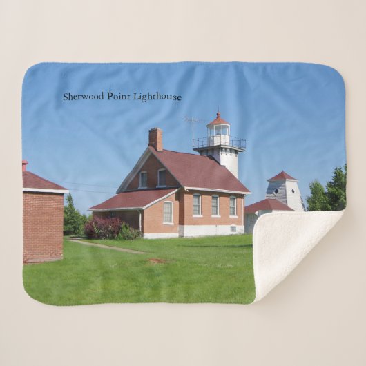 Sherwood Point Lighthouse sherpa blanket Deken (Voorkant (horizontaal))