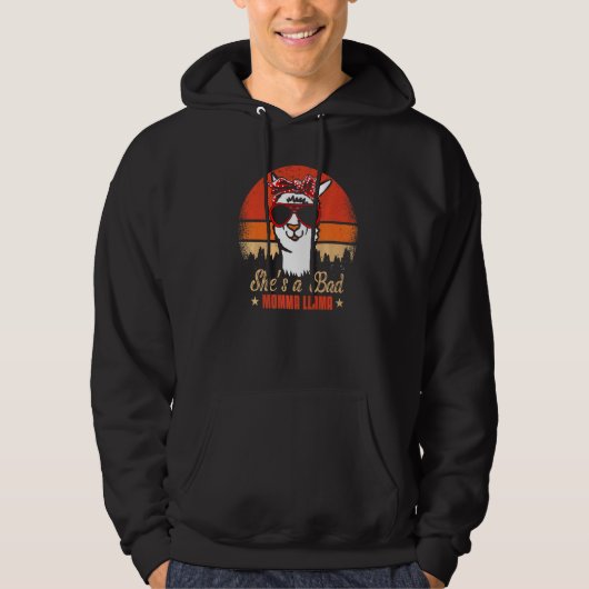 Shes A Bad Mama Llama Moederdag Grandmoeder Alpa Hoodie (Voorkant)