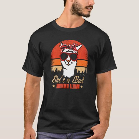 Shes A Bad Mama Llama Moederdag Grandmoeder Alpa T-shirt (Voorkant)