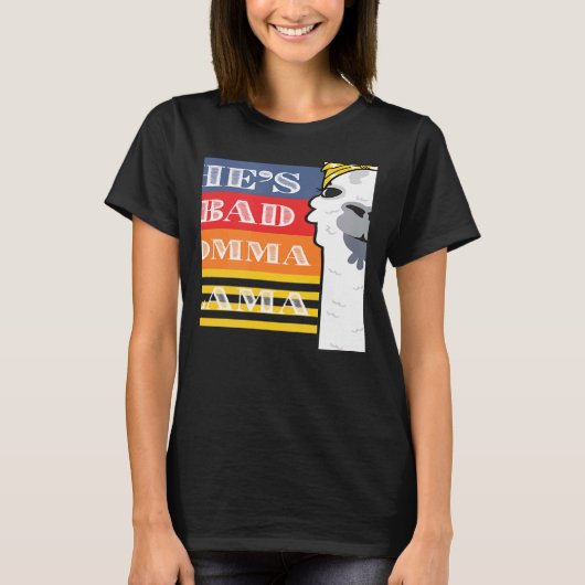 She's a Bad Momma Llama For Women  Animal  Retro 2 T-shirt (Voorkant)