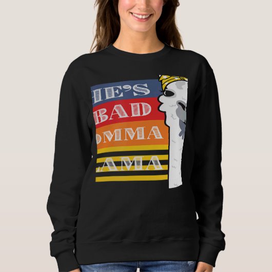 She's a Bad Momma Llama For Women  Animal  Retro 2 Trui (Voorkant)