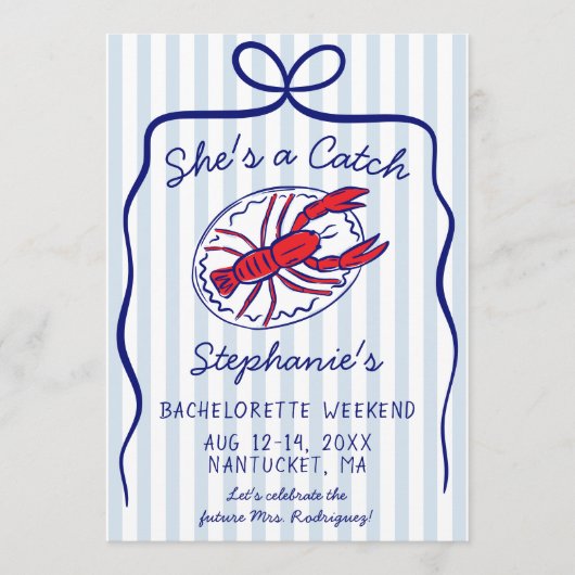 She's A Catch 3 Day Itinerary Bachelorette Party Kaart (Voorkant)