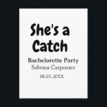 She's a catch bachelorette party name date simple  briefkaart<br><div class="desc">design</div>