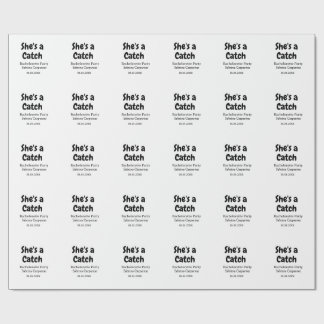 She's a catch bachelorette party name date simple  cadeaupapier