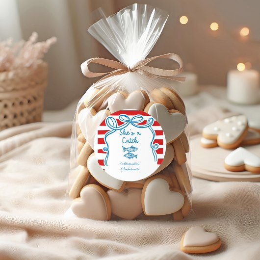 She's A Catch Bachelorette Ronde Sticker