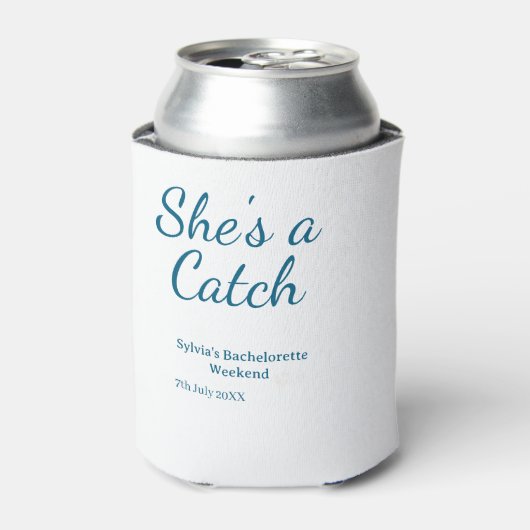 She's a catch bachelorette weekend name blue date blikjeskoeler (Blikje Voorkant)