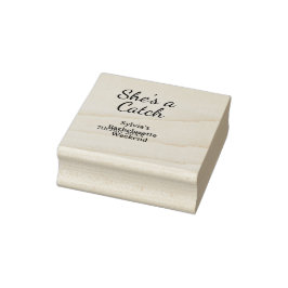 She's a catch bachelorette weekend name blue date  rubberstempel